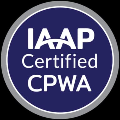 IAAP Certified CPWA credential badge.